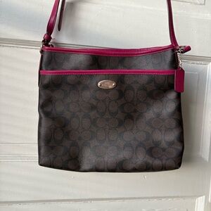 Coach Brown and Pink Crossbody Bag